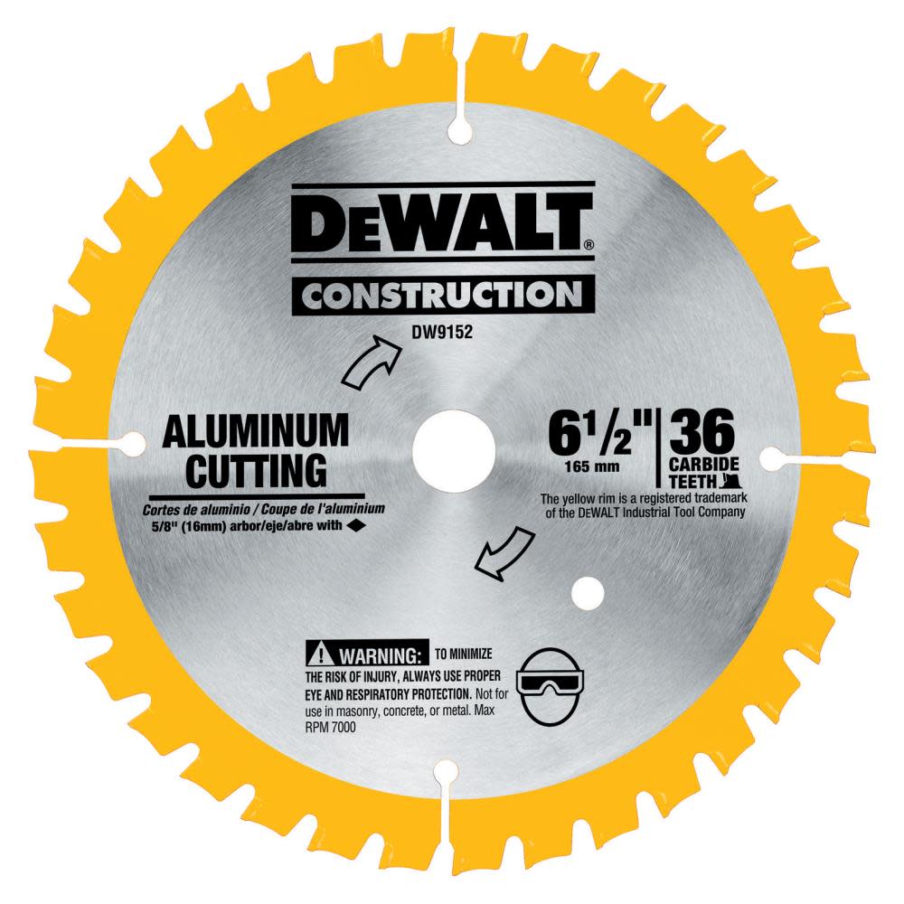 DEWALT 6-1/2 In 36T Aluminum Cutting Blade - Flockneti
