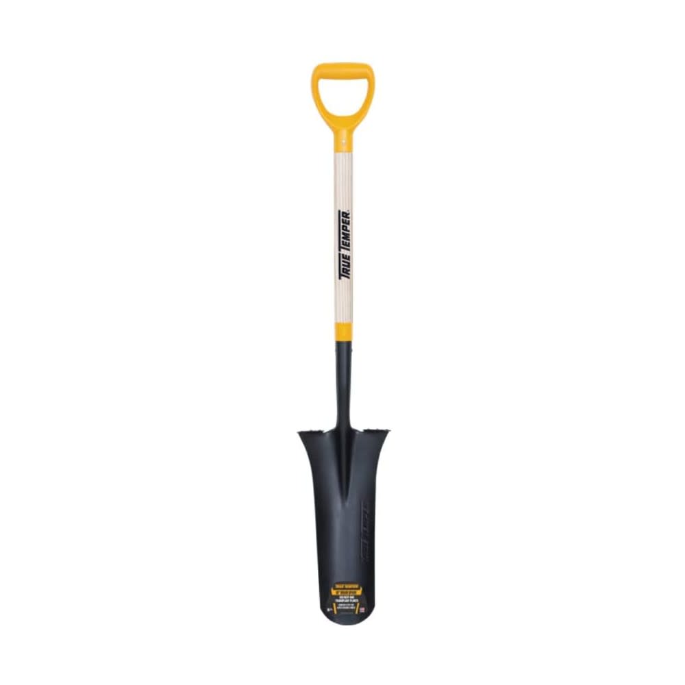 True Temper Drain Spade with Comfort Step and D-Grip on Handle - Flockneti