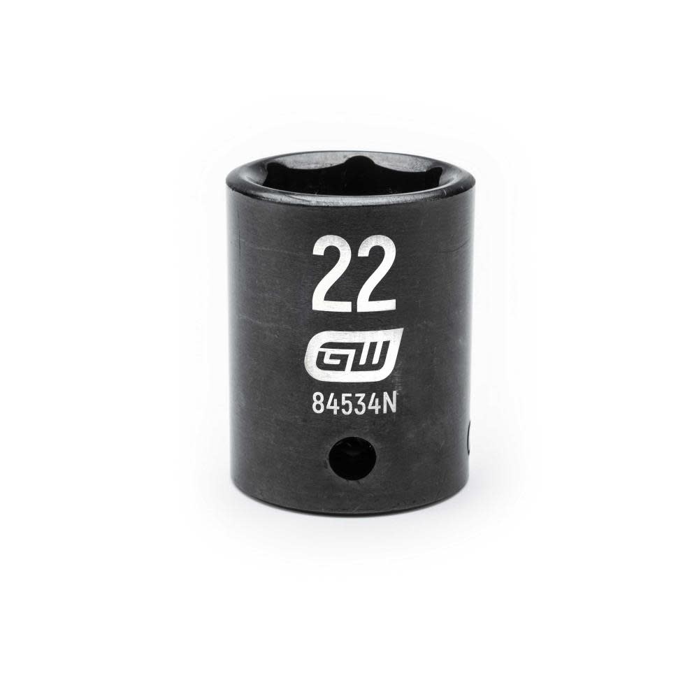 GEARWRENCH 1/2″ Drive 6 Point Standard Impact Metric Socket 22mm - Flockneti
