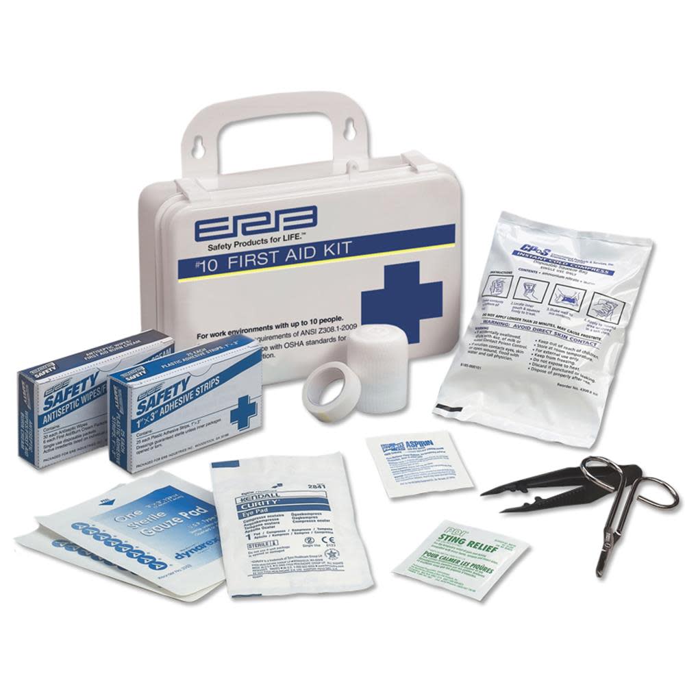 ERB 10 Person ANSI Premium First Aid Kit with Plastic Case - Flockneti