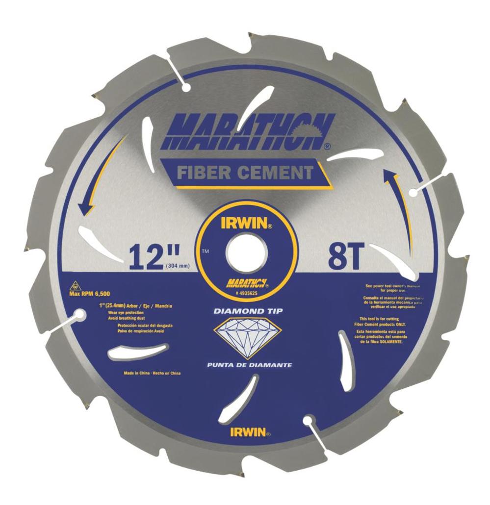 Irwin 12″ 8T Marathon PCD Fiber Cement Blade - Flockneti