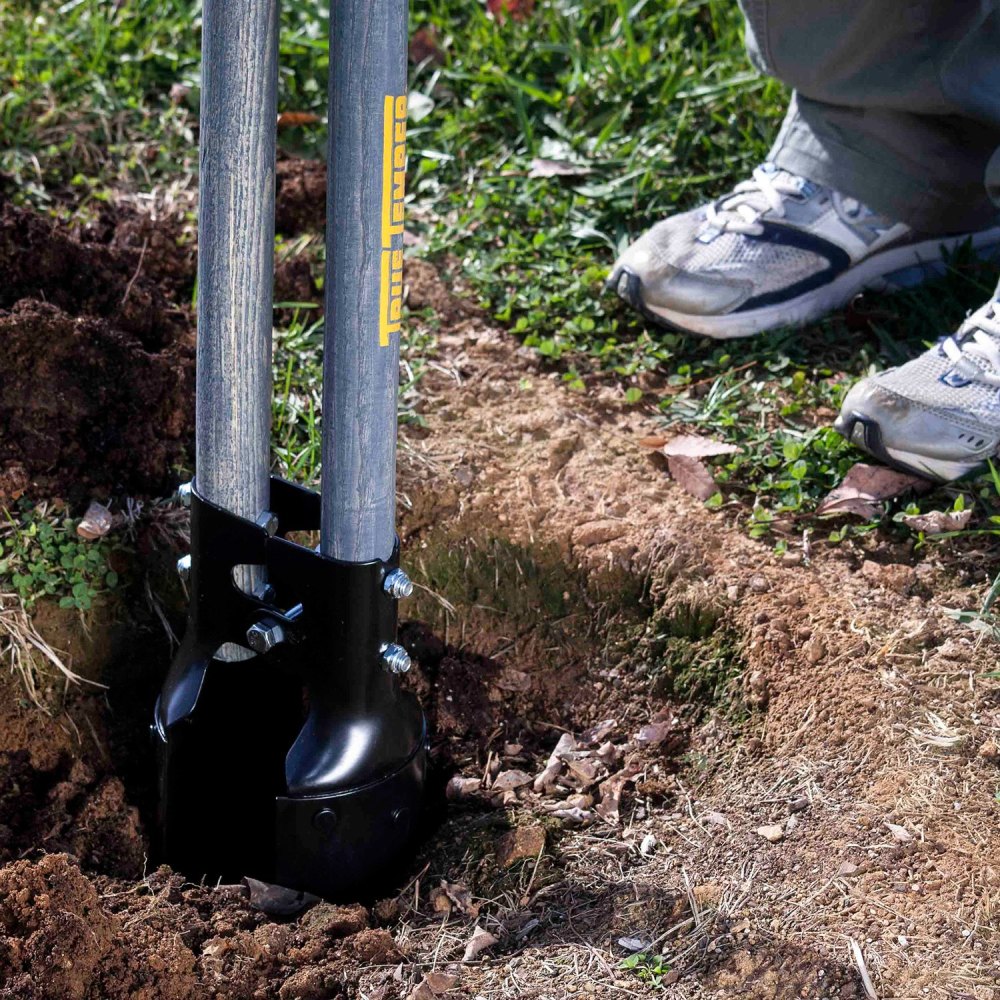 True Temper Post Hole Digger with Ruler & Cushion Grip 48 In. Hardwood Handle - Flockneti