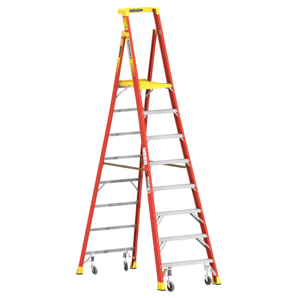 Werner Podium 8-ft Fiberglass 300-lb Type IA Platform Ladder - Flockneti