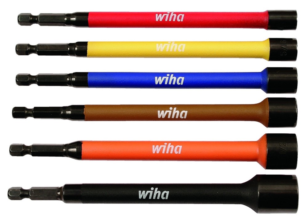 Wiha Color Coded Magnetic Nut Setters 6 Piece Set - Flockneti