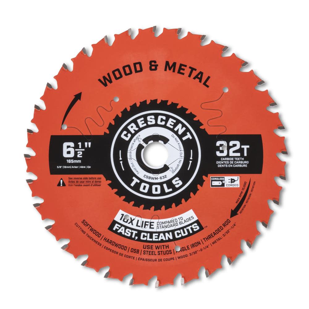 Crescent Circular Saw Blade 6 1/2″ x 32 Tooth Wood / Metal - Flockneti