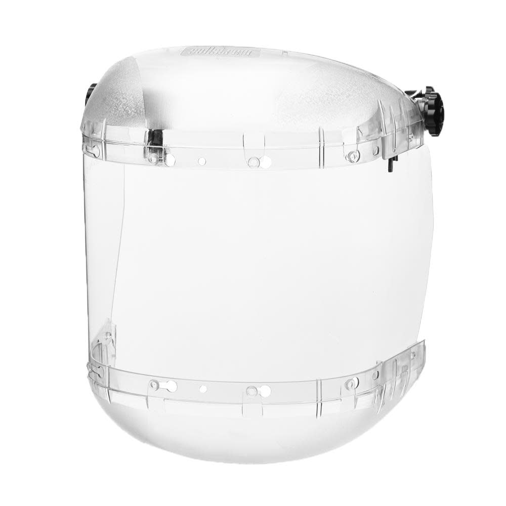 Sellstrom Dual Crown Face Shield with Universal Hard Hat Slot Adapter and Chin Guard Clear Tint Sta-Clear Anti-Fog Coating Clear Crown - Flockneti