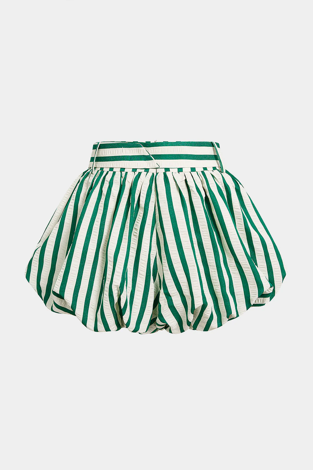 Striped Textured Ruched Shorts - Flockneti