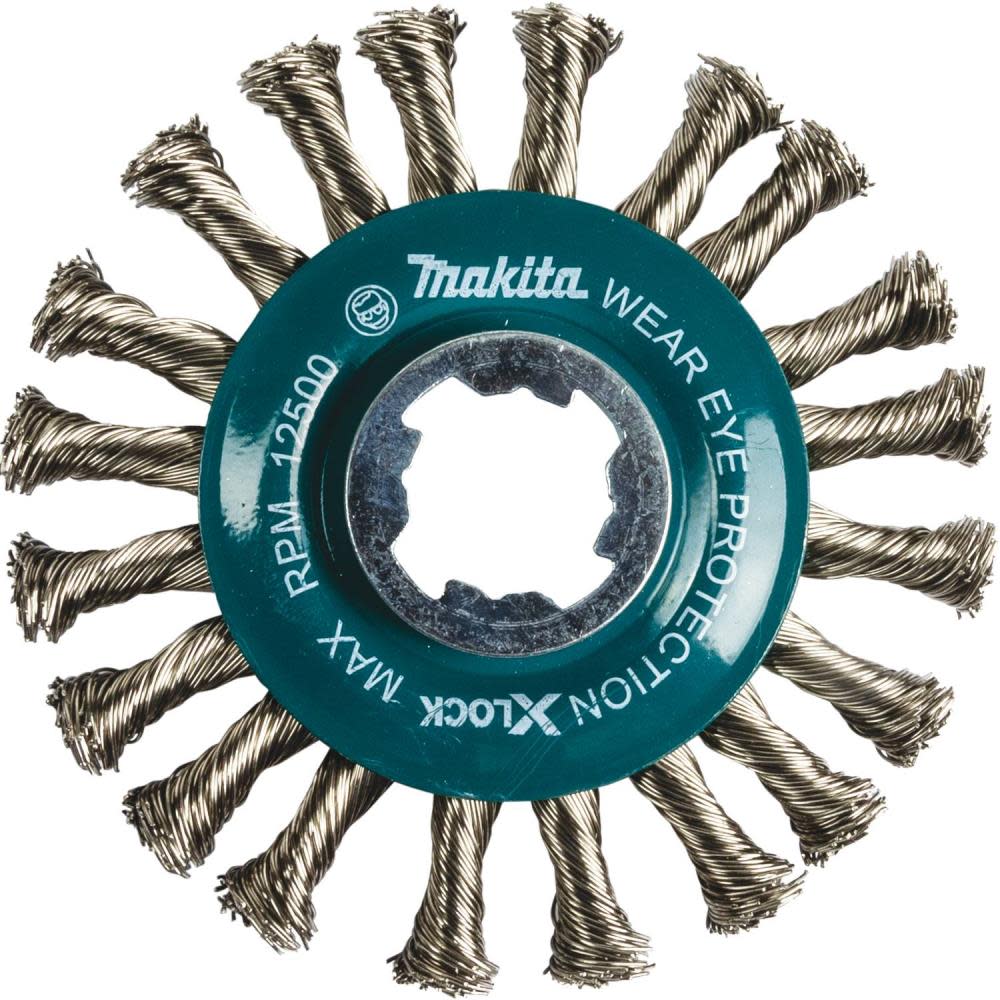 Makita X-LOCK 4-1/2″ Stainless Steel Full Cable Knotted Twist Wire Wheel - Flockneti