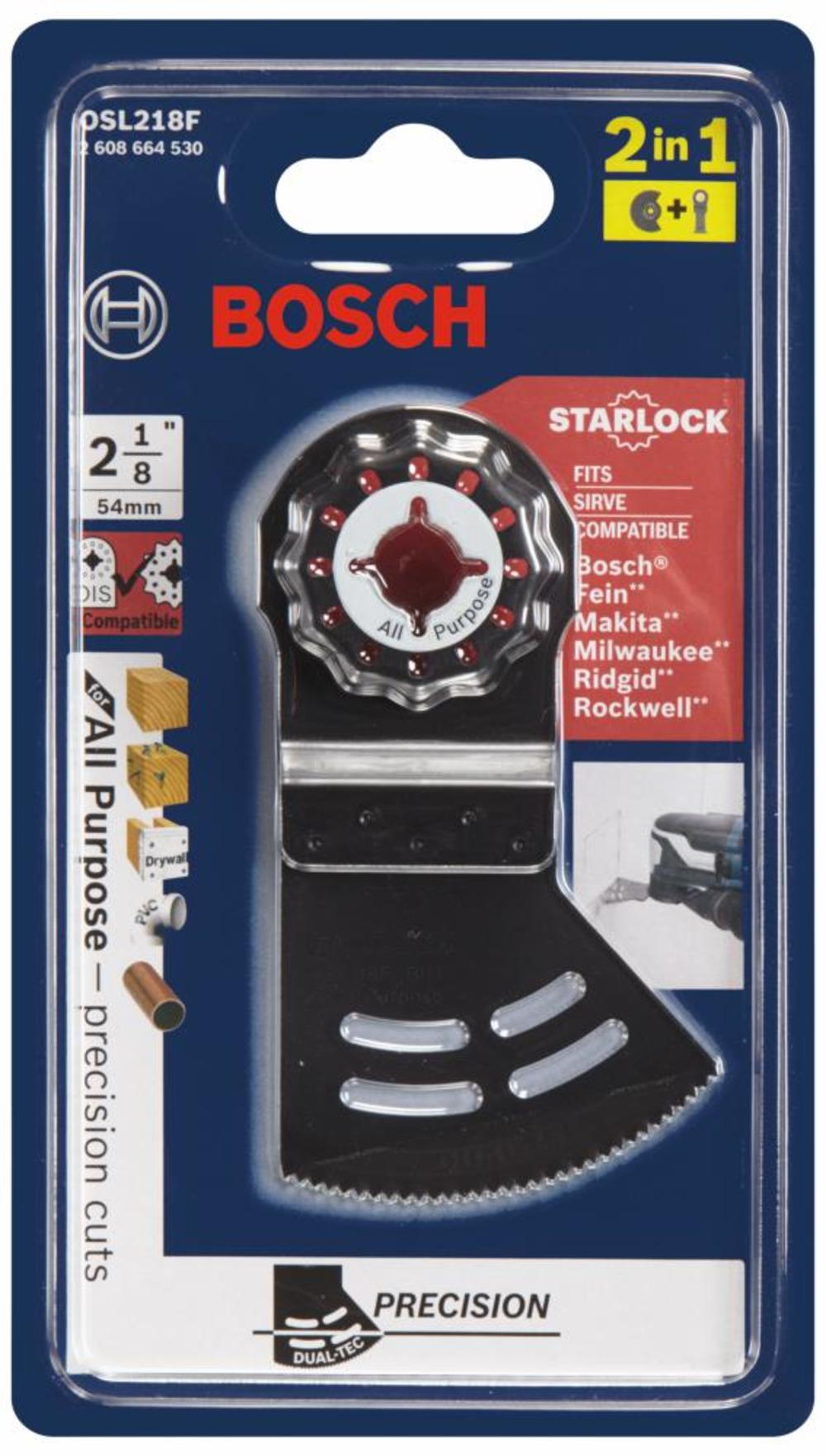 Bosch 2-1/8 In. Starlock Oscillating Multi-Tool 2-in-1 Dual-Tec Bi-Metal Plunge Blade - Flockneti
