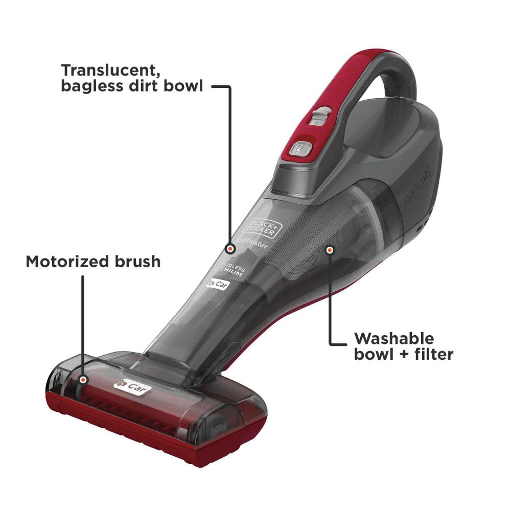 Black and Decker DUSTBUSTER Handheld Vacuum for Car Cordless Gray - Flockneti