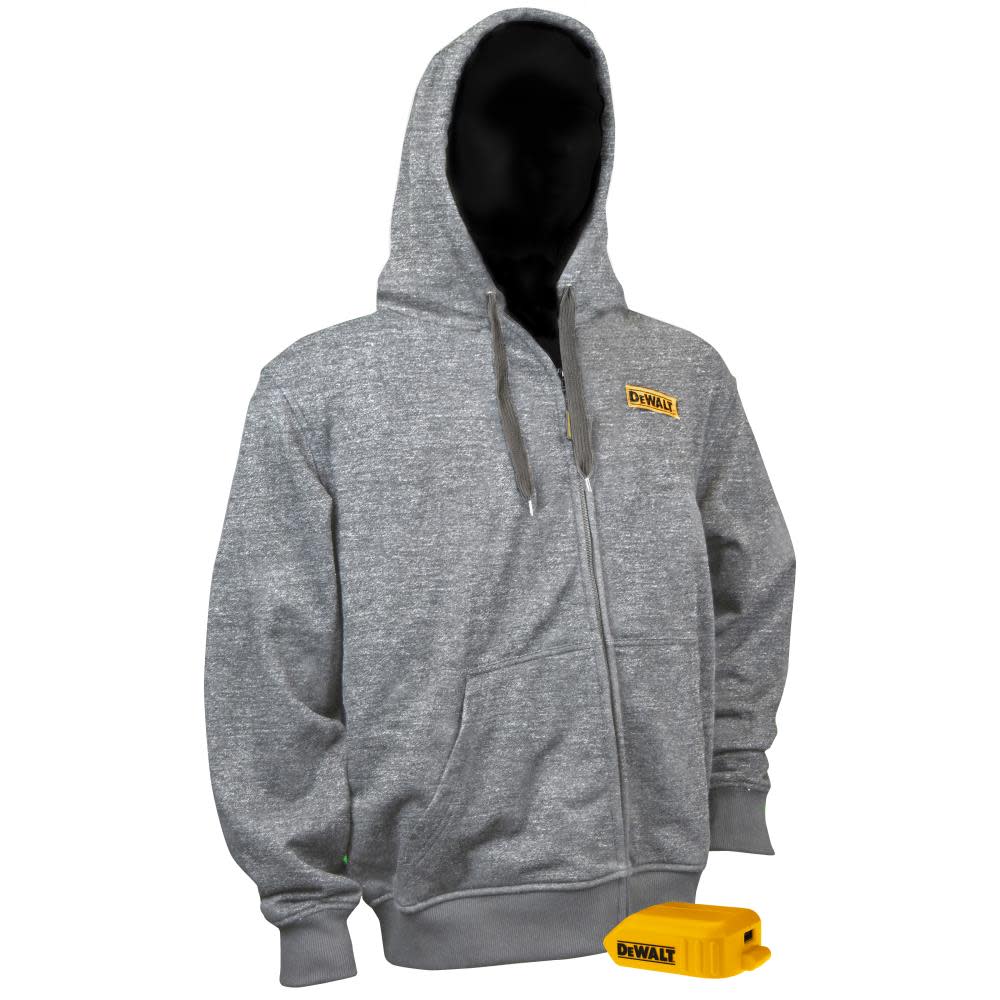 DEWALT Heavy Duty Hoodie French Terry Heather Gray 2X - Flockneti
