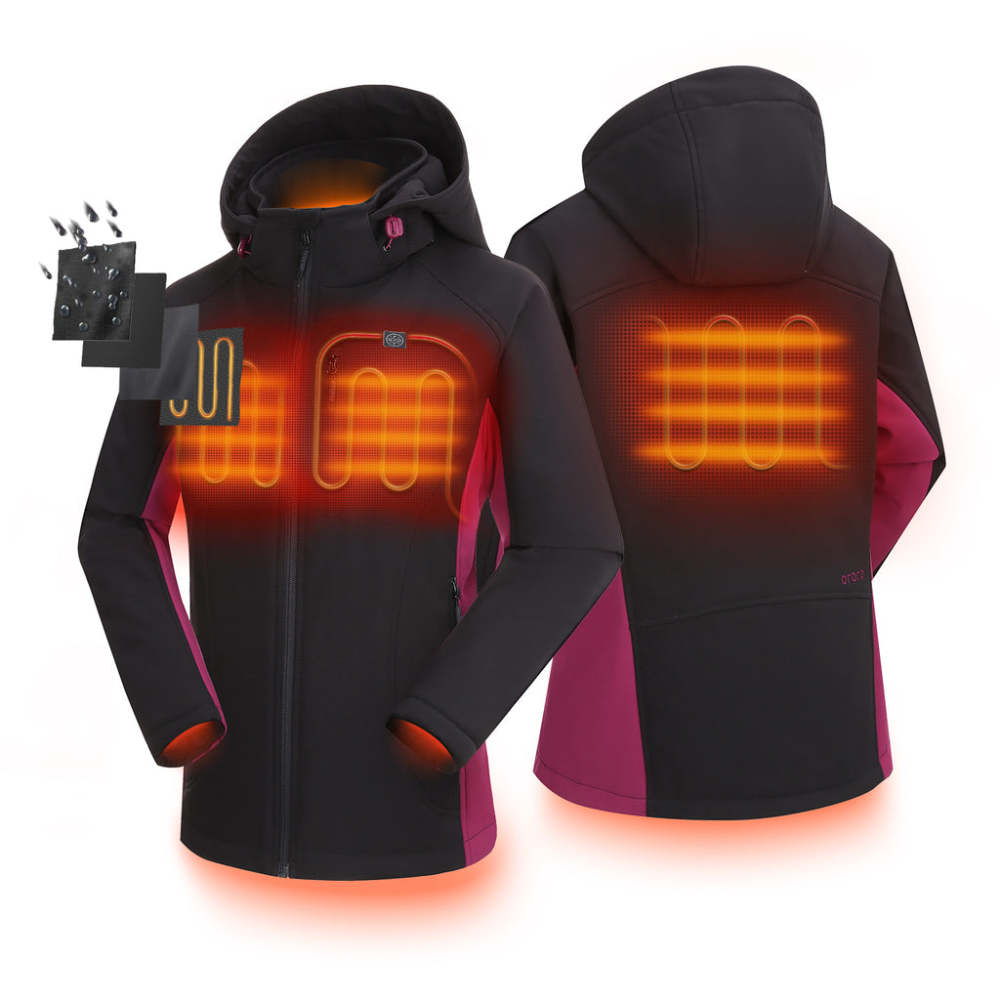 ORORO Womens Black & Purple Classic Heated Jacket Kit Medium - Flockneti