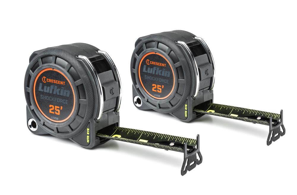 Crescent Shockforce Nite Eye Tape Measure – 2 pack 25′ x 1-3/16″ - Flockneti