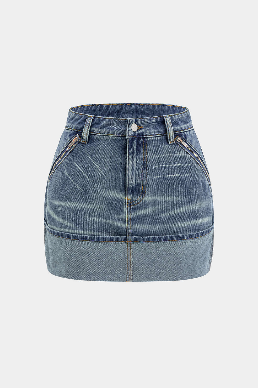 Denim Washed Pocket Skirt - Flockneti