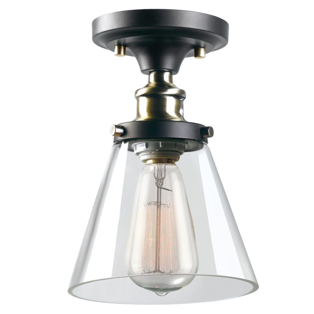 Globe Electric Jackson Flush Mount Light 1 Light Dark Bronze - Flockneti