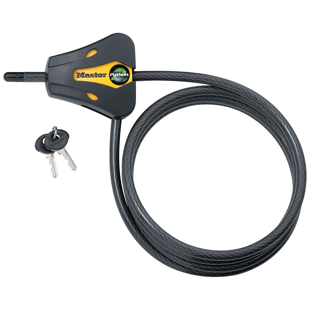 Master Lock Python Locking Cable 5/16 x 72″ Yellow & Black - Flockneti