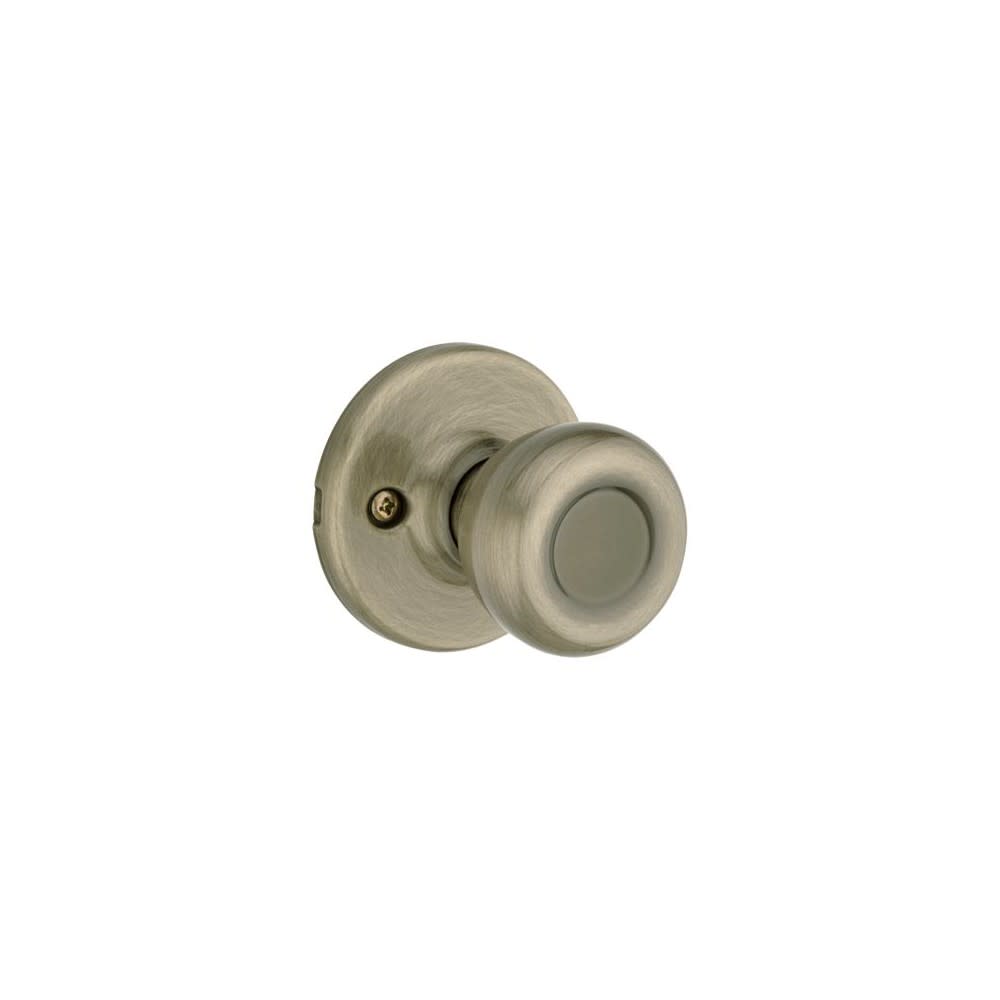 Kwikset Tylo Door Knob Antique Brass Hall & Closet Passage Round - Flockneti