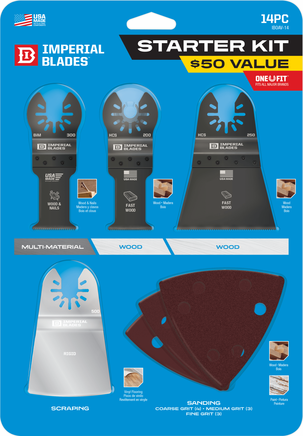 Imperial Blades One Fit Starter Kit Variety Pack 14PC - Flockneti