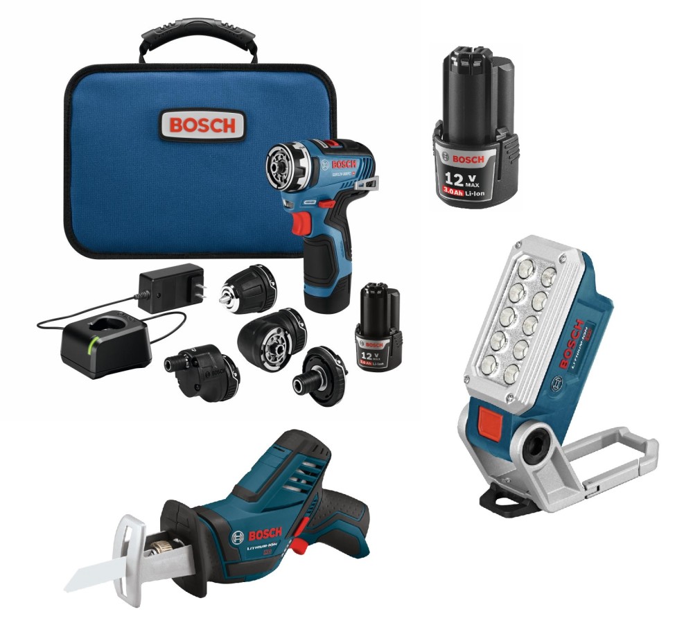 Bosch 12V 3 Tool Combo Kit Interior Finishing Bundle - Flockneti