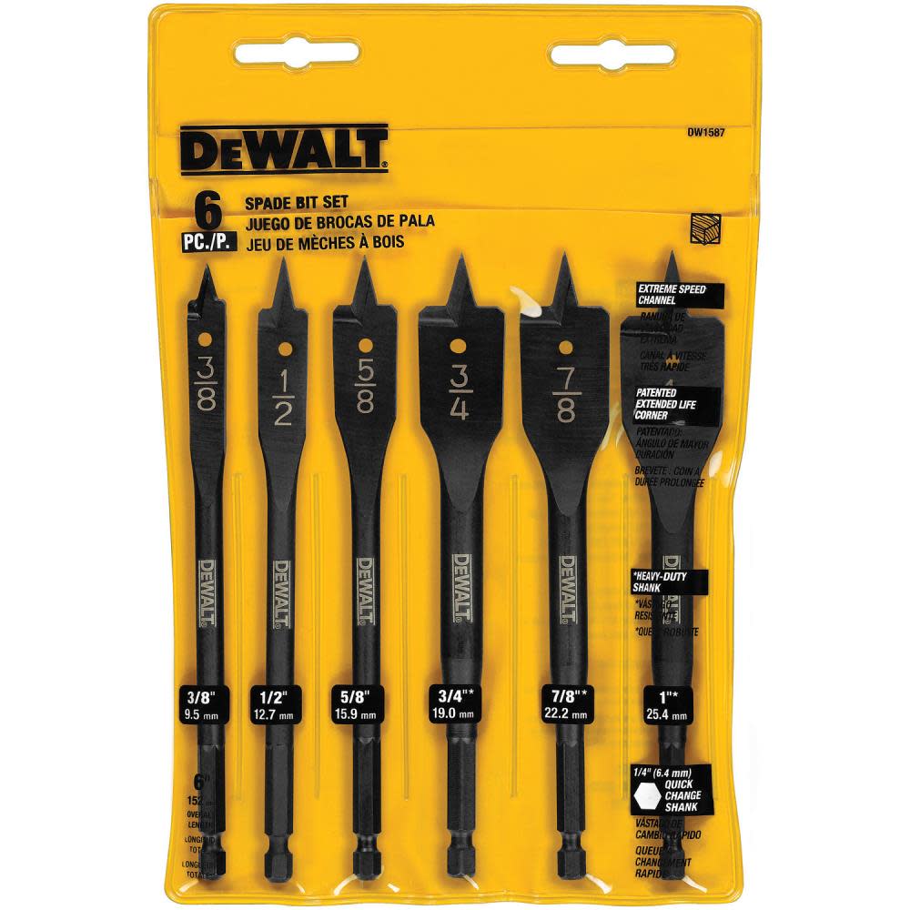 DEWALT 6-Piece Wood Boring Bit Set - Flockneti