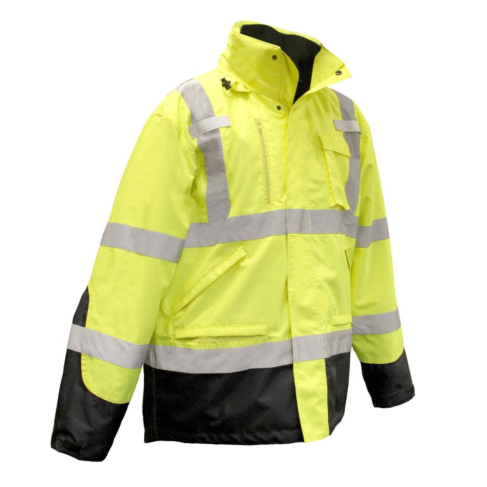 Radians Deluxe Hi Viz Bomber Weatherproof Parka 3 in 1 Style Medium - Flockneti