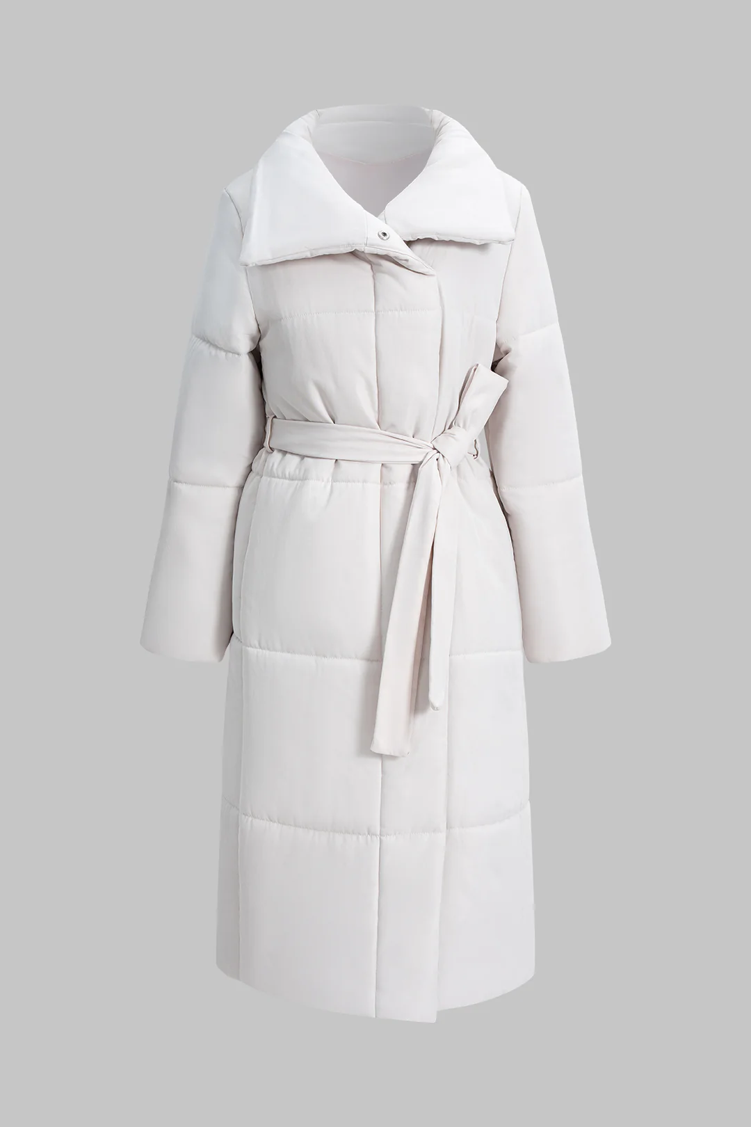 Lapel Tie-Front Coat - Flockneti