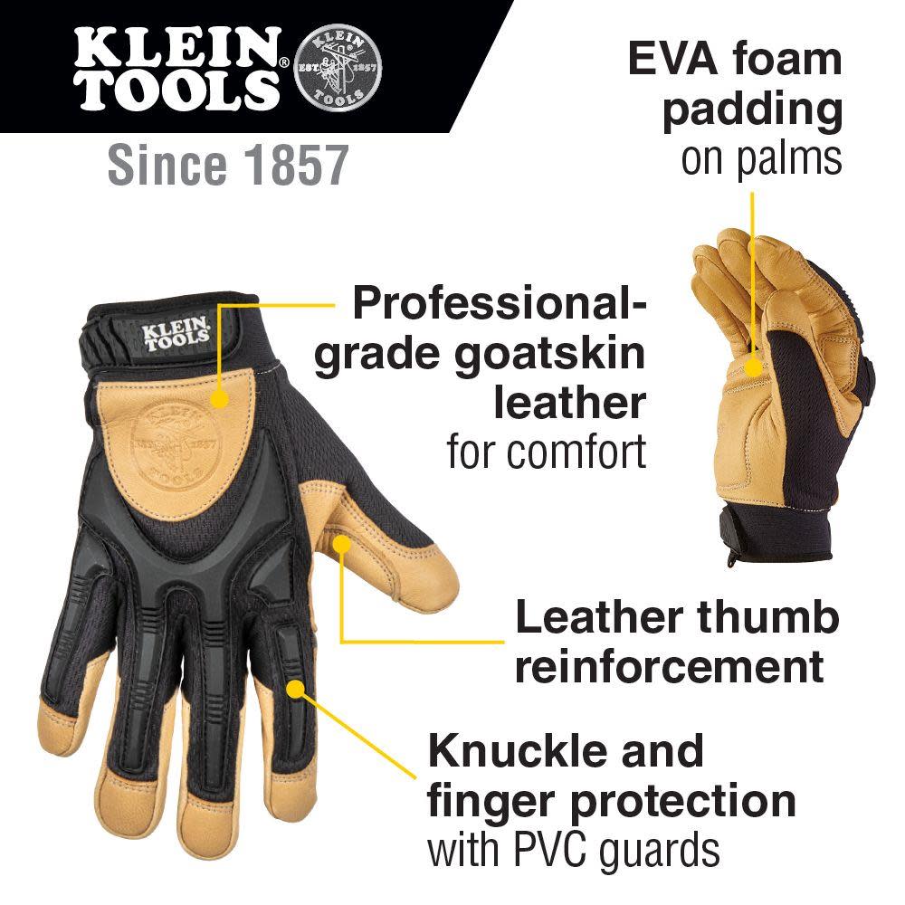 Klein Tools Pair of Leather Work Gloves XL-Large - Flockneti