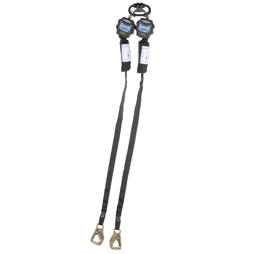 9ft Bantam Twinleg Tie-Back Web Self-Retracting Lifeline with Steel Tie-Back Snap Hook - Flockneti