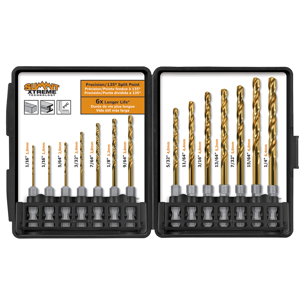 Montana Brand Tools Wood/Metal Drill Bit Set Titanium Coated 14pc - Flockneti