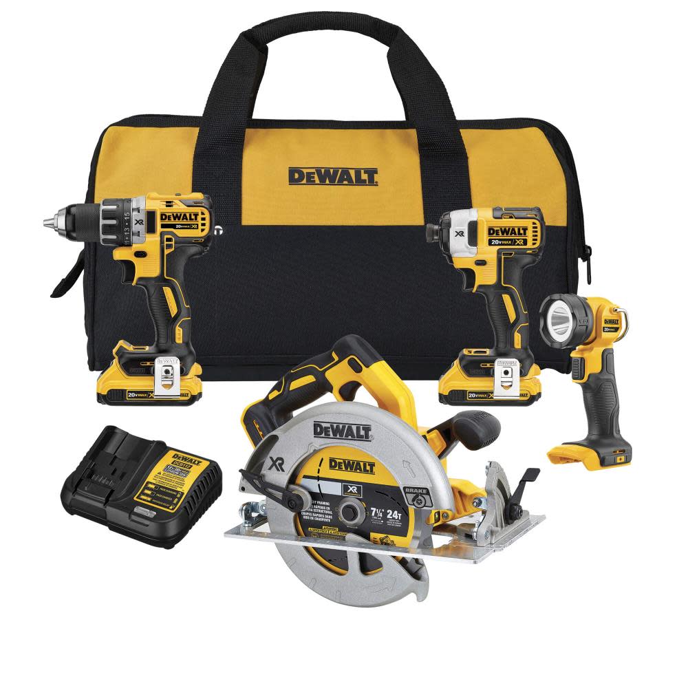 DEWALT 20V MAX XR Compact 4-Tool Combo Kit - Flockneti