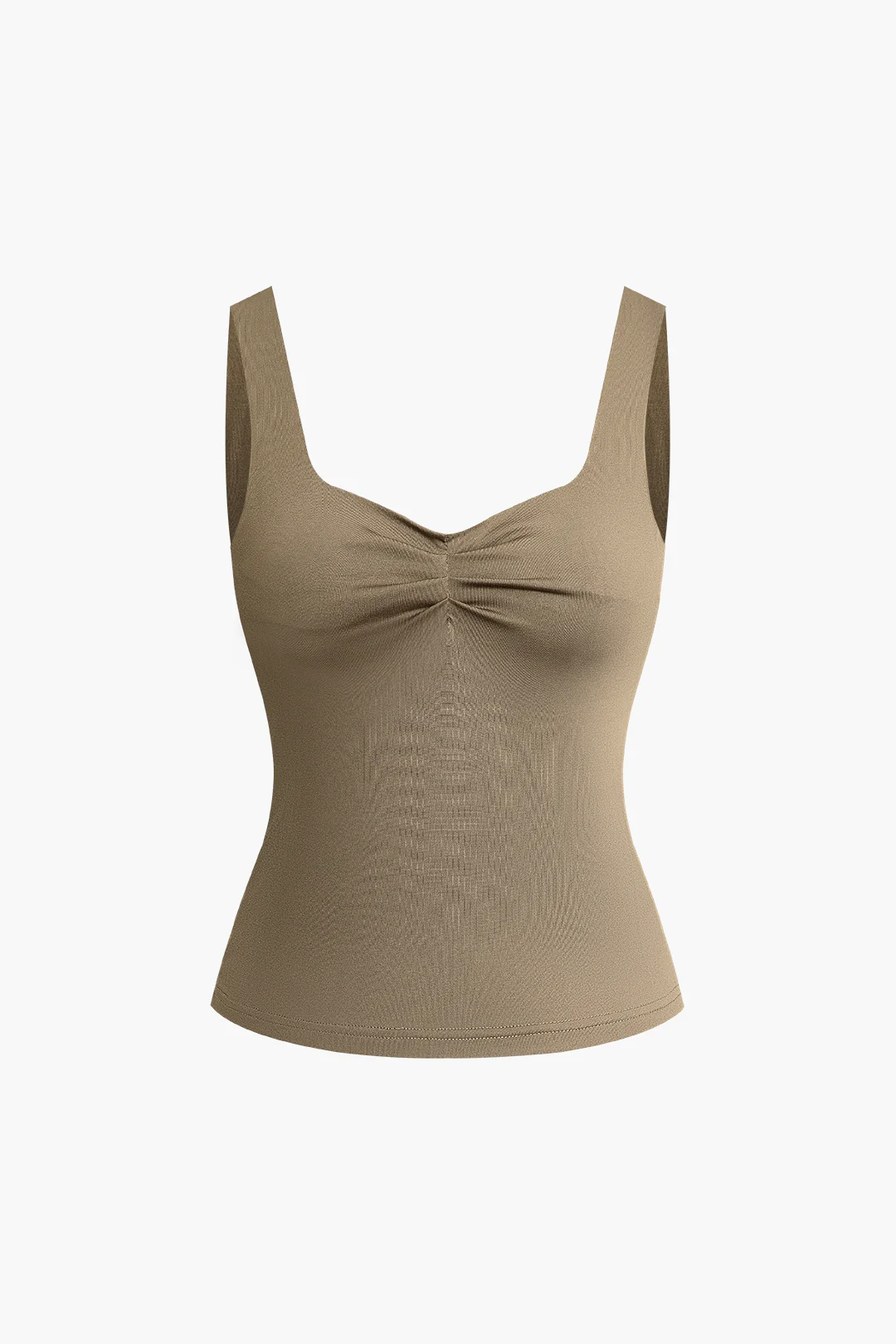 Solid Ruched Backless Tank Top - Flockneti