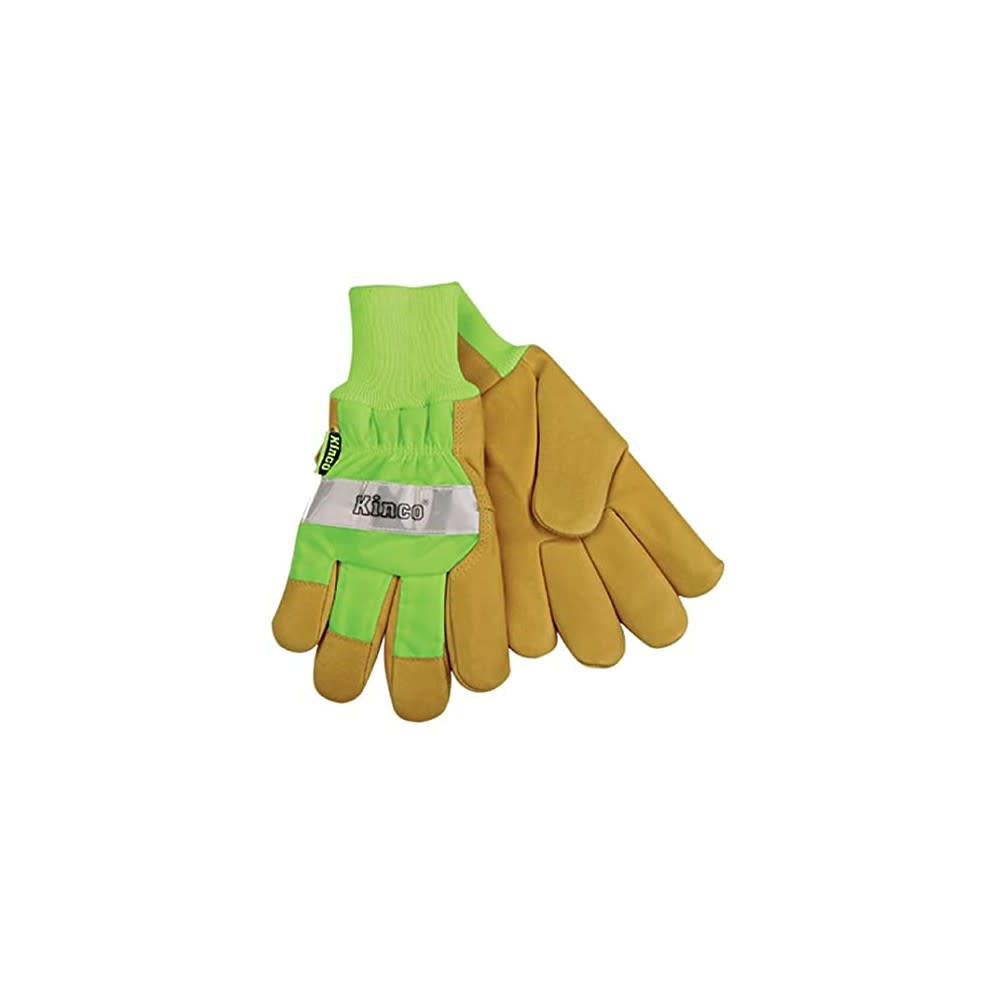 Kinco Hi-Vis Green Grain Pigskin Palm - Flockneti