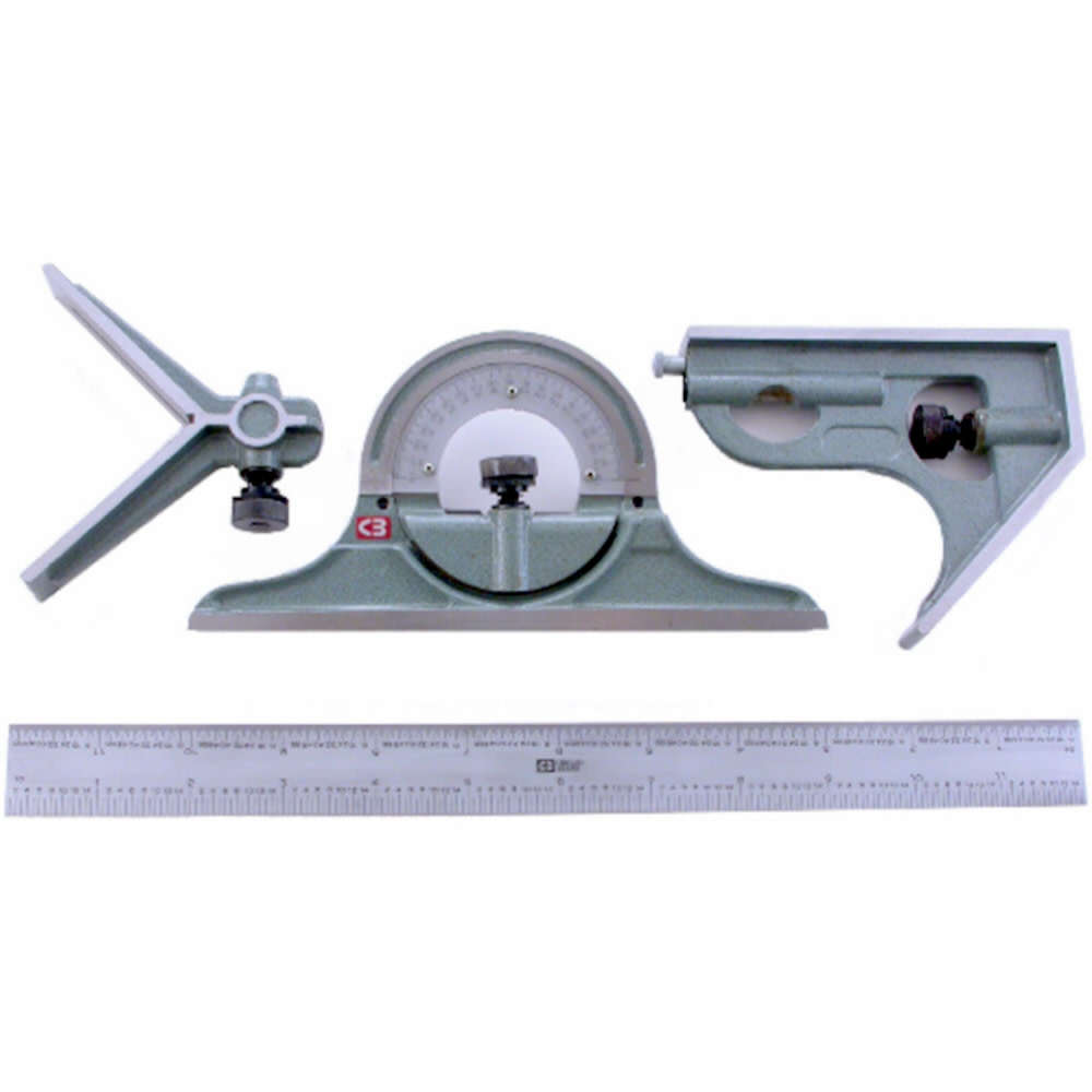 Chicago Brand Combination Square and Protractor 4 pc Set - Flockneti