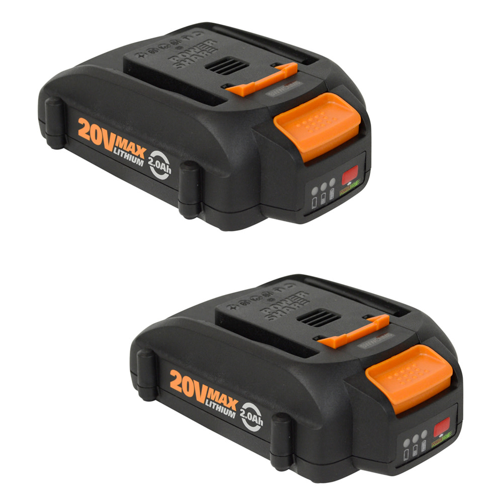 Worx 20V Power Share 2.0 Ah Lithium Battery 2pk - Flockneti