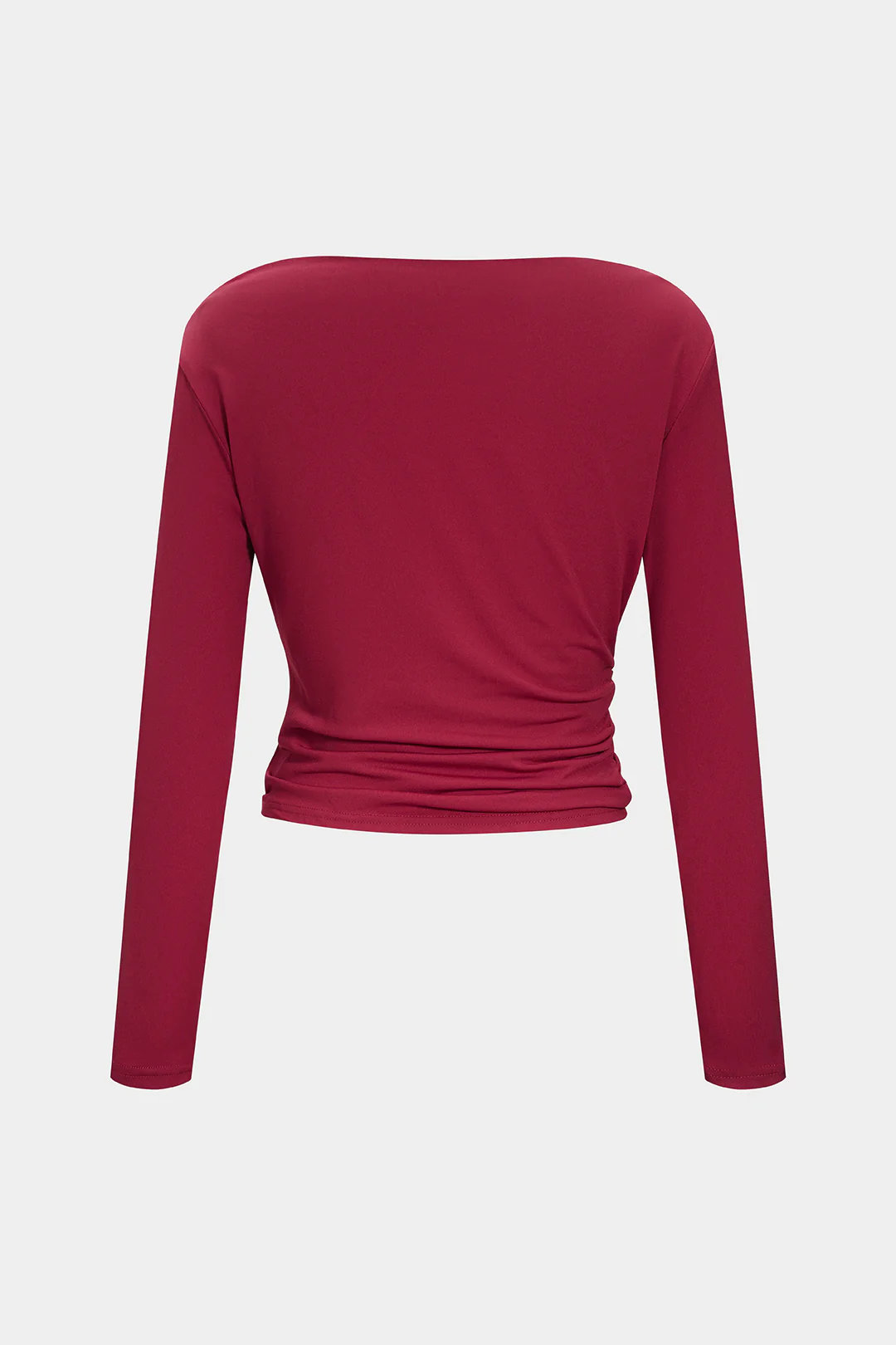 Asymmetrical Ruched Long-Sleeve Top - Flockneti
