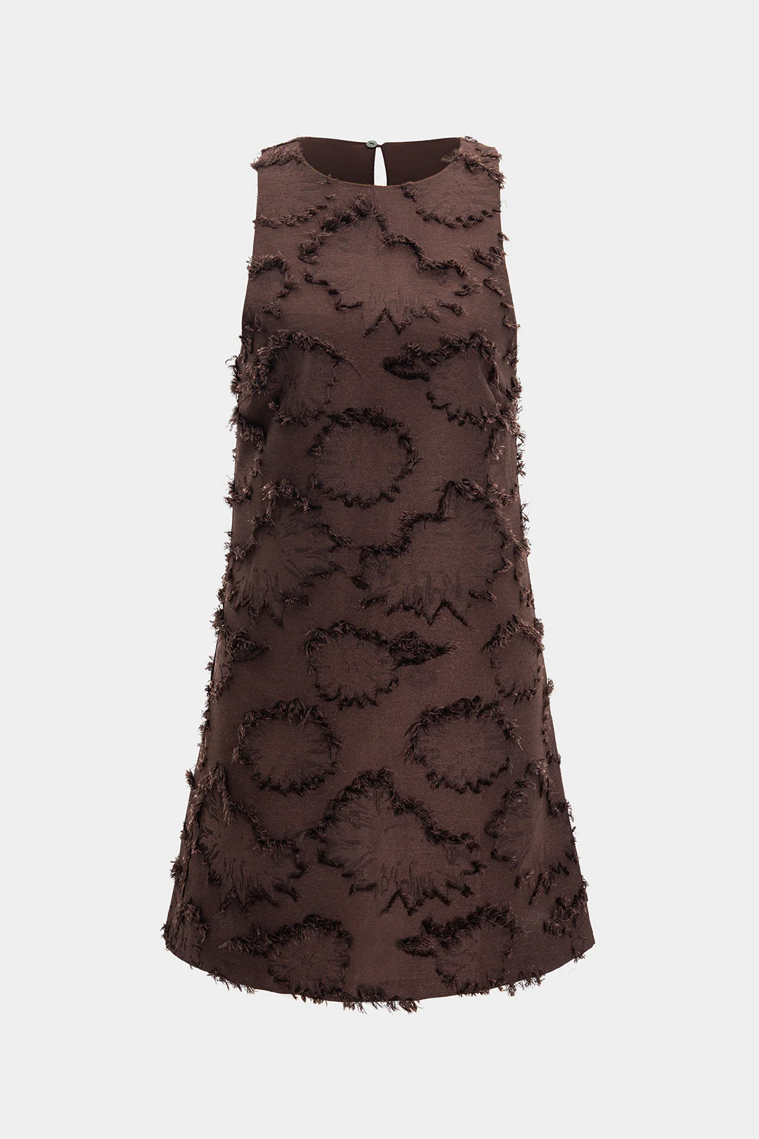 Knit Fringe Trim Sleeveless Dress - Flockneti