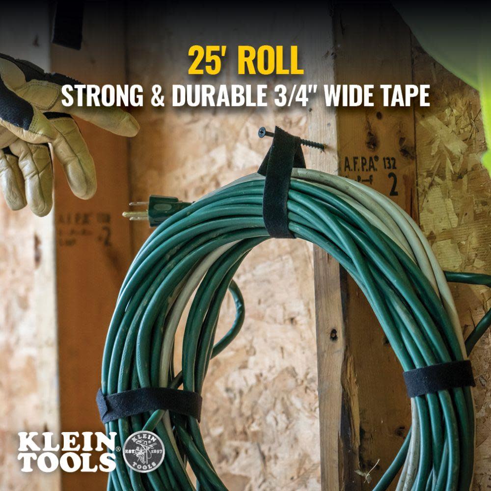 Klein Tools Hook & Loop Roll 3/4″x 25′ Black - Flockneti