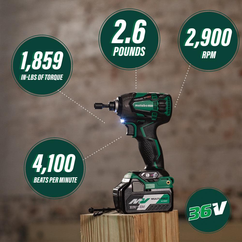 Metabo HPT 36V MultiVolt Triple Hammer Impact Kit - Flockneti