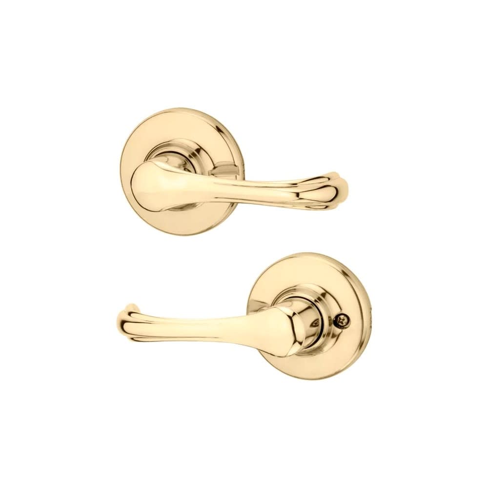 Kwikset Polished Brass Hall/Closet Dorian Passage Door Lever Set - Flockneti