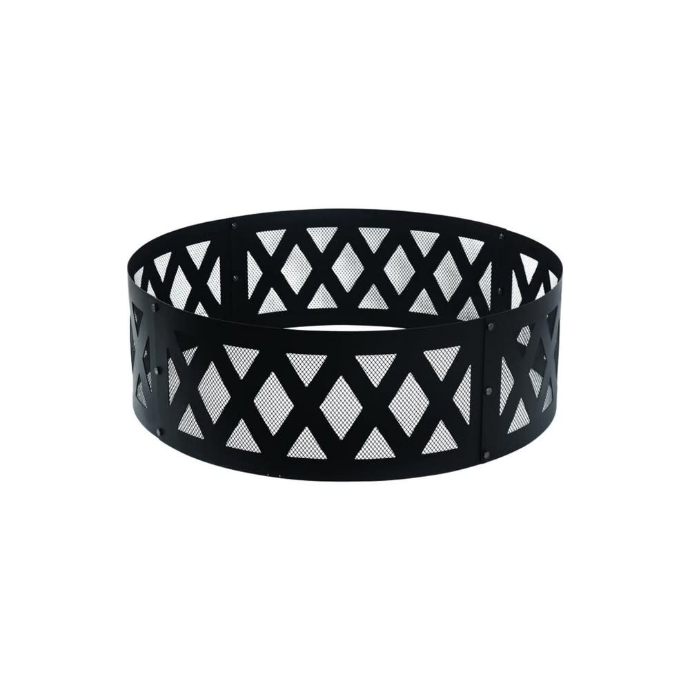 Living Accents Round Fire Ring For Wood 36″ Black Steel - Flockneti