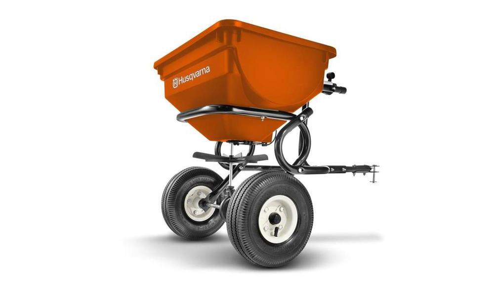 Husqvarna BS85T 8-10 In. Spread Pattern 85 Lb Capacity Tow Behind Broadcast Spreader - Flockneti
