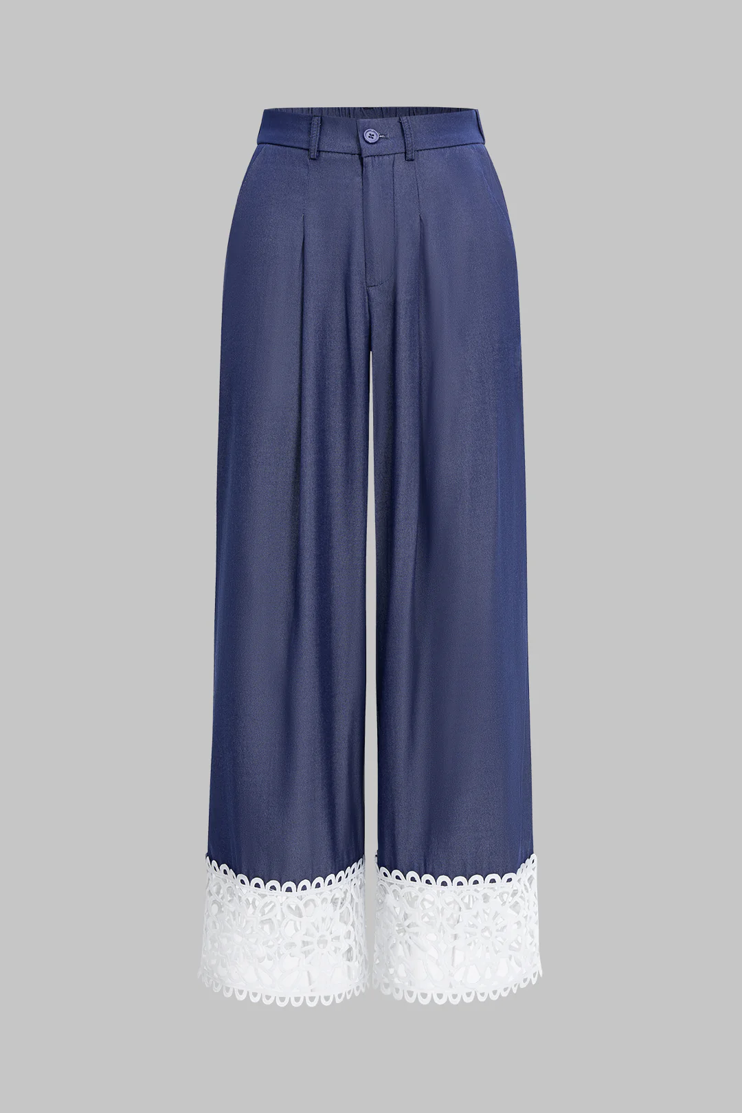 Patchwork Cut Out Wide Leg Trousers - Flockneti