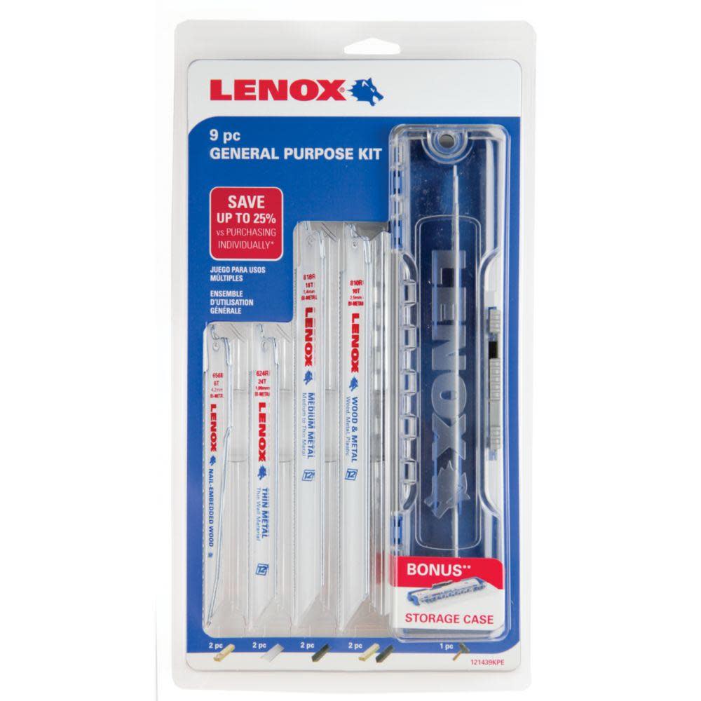 Lenox 9-Pack Bi-Metal Reciprocating Saw Blade Set - Flockneti