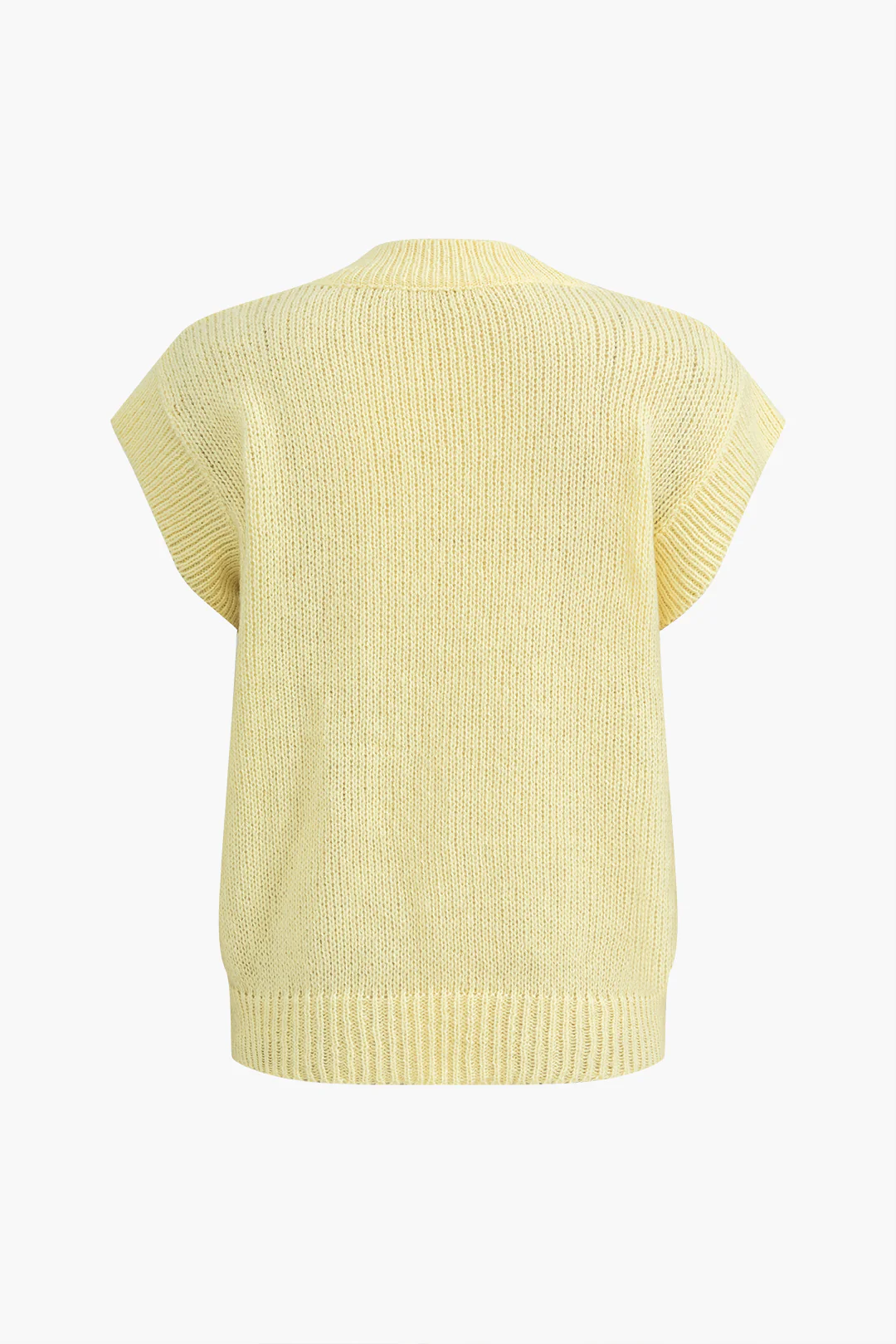 Knit Solid Round Neck Vest - Flockneti