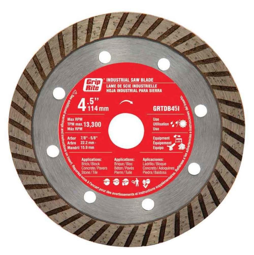 Grip Rite 4-1/2-in Wet or Dry Turbo Diamond Circular Saw Blade - Flockneti