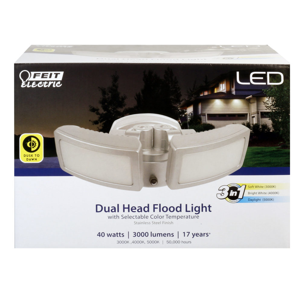 Feit Electric 40W Dual Head Dusk to Dawn LED Security Floodlight - Flockneti