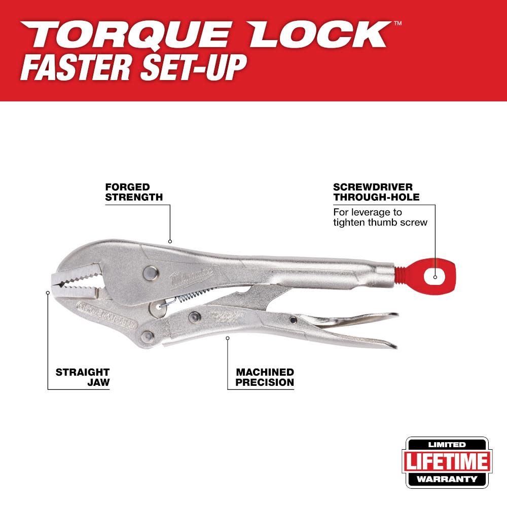 Milwaukee 7 in. TORQUE LOCK Straight Jaw Locking Pliers - Flockneti