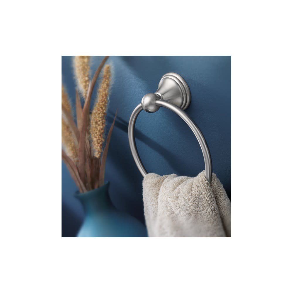 Moen Preston Towel Ring Brushed Nickel Die Cast Zinc - Flockneti