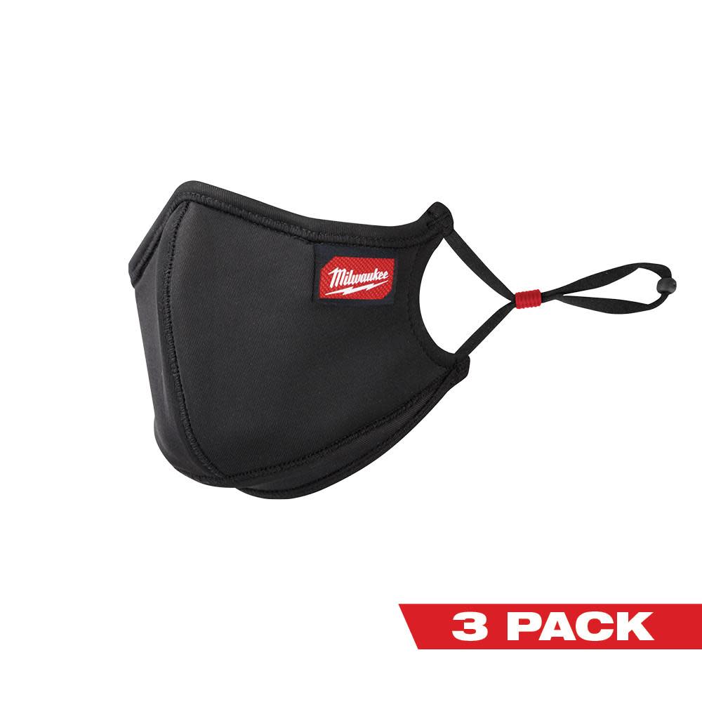 Milwaukee 3PK L/XL 3-Layer Performance Face Mask - Flockneti