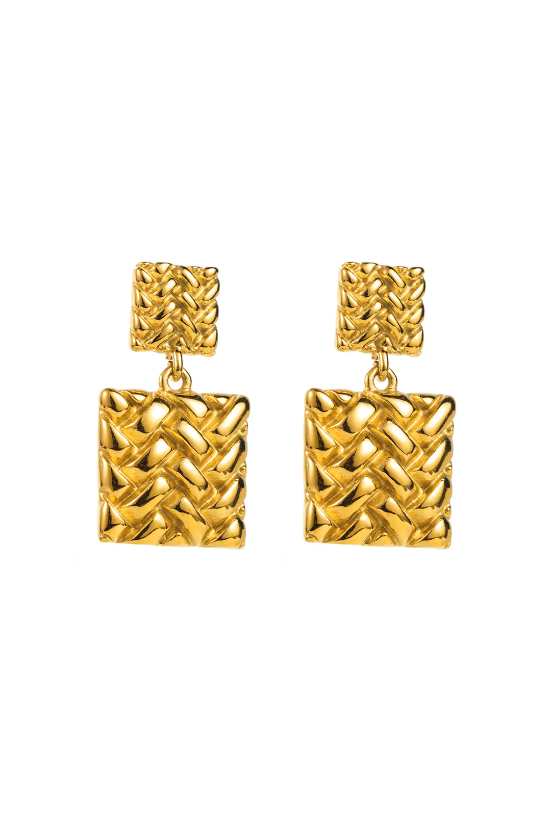 Metal Square Shape Earrings - Flockneti